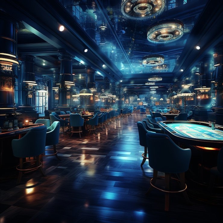 Meja blackjack MH dengan nuansa neon